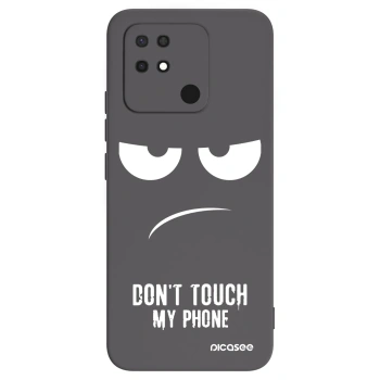 Picasee Μαύρη θήκη σιλικόνης για Xiaomi Redmi 10C - Don't Touch My Phone