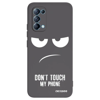 Picasee Μαύρη θήκη σιλικόνης για OPPO Reno 5 5G - Don't Touch My Phone
