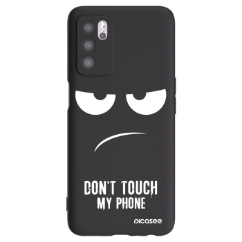 Picasee Μαύρη θήκη σιλικόνης για OPPO A16 - Don't Touch My Phone