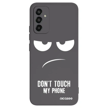 Picasee Μαύρη θήκη σιλικόνης για Samsung Galaxy M13 M135F - Don't Touch My Phone