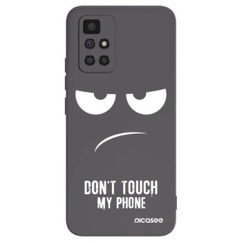 Picasee Μαύρη θήκη σιλικόνης για Xiaomi Redmi 10 (2022) - Don't Touch My Phone