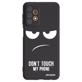 Picasee Μαύρη θήκη σιλικόνης για Samsung Galaxy A23 A235F 4G - Don't Touch My Phone