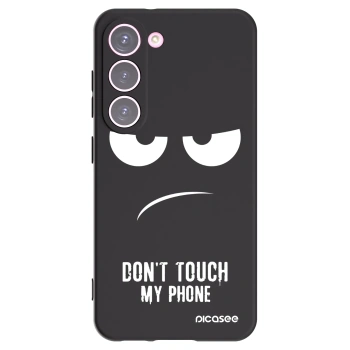 Picasee Μαύρη θήκη σιλικόνης για Samsung Galaxy S23 5G - Don't Touch My Phone