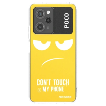 Picasee Μαύρη θήκη σιλικόνης για Xiaomi Poco X5 Pro - Don't Touch My Phone