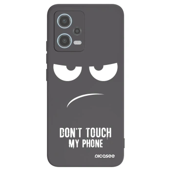 Picasee Μαύρη θήκη σιλικόνης για Xiaomi Redmi Note 12 5G - Don't Touch My Phone