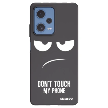 Picasee Μαύρη θήκη σιλικόνης για Xiaomi Redmi Note 12 Pro 5G - Don't Touch My Phone