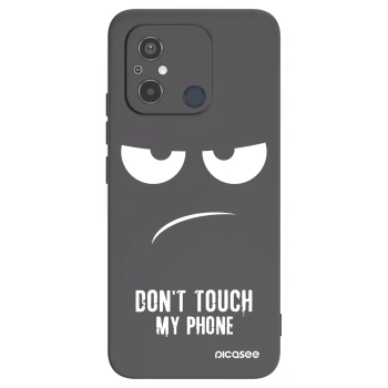 Picasee Μαύρη θήκη σιλικόνης για Xiaomi Redmi 12C - Don't Touch My Phone