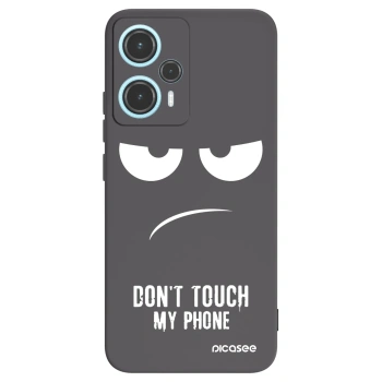 Picasee Μαύρη θήκη σιλικόνης για Xiaomi Poco F5 - Don't Touch My Phone