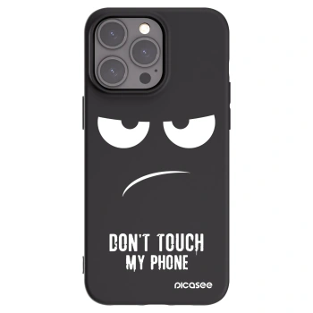 Picasee Μαύρη θήκη σιλικόνης για Apple iPhone 15 Pro Max - Don't Touch My Phone