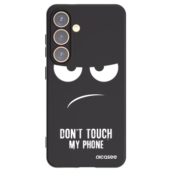 Picasee Μαύρη θήκη σιλικόνης για Samsung Galaxy S24 S921B 5G - Don't Touch My Phone