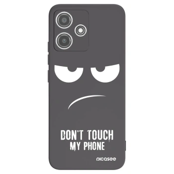 Picasee Μαύρη θήκη σιλικόνης για Xiaomi Redmi 12 5G - Don't Touch My Phone