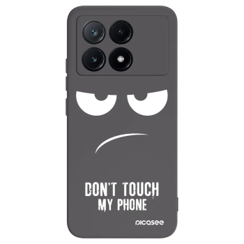 Picasee Μαύρη θήκη σιλικόνης για Xiaomi Poco X6 Pro - Don't Touch My Phone
