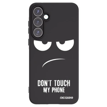 Picasee Μαύρη θήκη σιλικόνης για Samsung Galaxy A55 5G A556B - Don't Touch My Phone