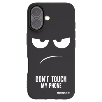 Picasee Μαύρη θήκη σιλικόνης για Apple iPhone 16 - Don't Touch My Phone