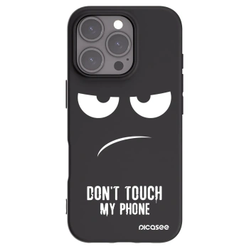 Picasee Μαύρη θήκη σιλικόνης για Apple iPhone 16 Pro - Don't Touch My Phone