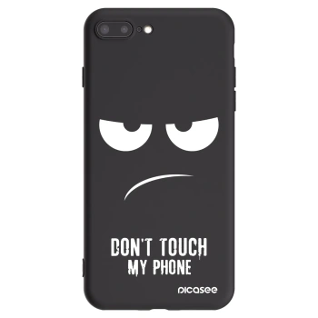 Picasee Μαύρη θήκη σιλικόνης για Apple iPhone 7 Plus - Don't Touch My Phone