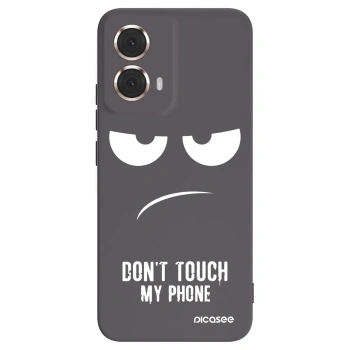 Picasee Μαύρη θήκη σιλικόνης για Motorola Moto G85 - Don't Touch My Phone