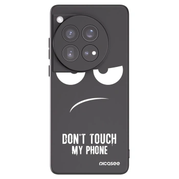 Picasee Μαύρη θήκη σιλικόνης για OnePlus 12 5G - Don't Touch My Phone