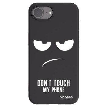 Picasee Μαύρη θήκη σιλικόνης για Apple iPhone 16e - Don't Touch My Phone