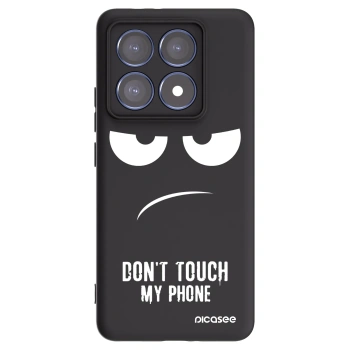 Picasee Μαύρη θήκη σιλικόνης για Xiaomi 14T Pro - Don't Touch My Phone