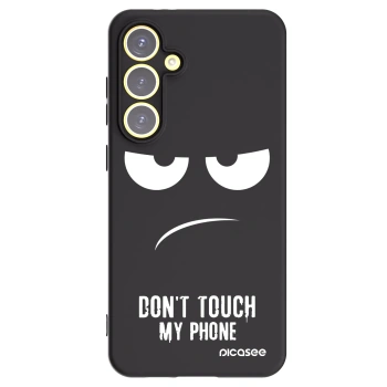 Picasee Μαύρη θήκη σιλικόνης για Samsung Galaxy S24 FE S721B - Don't Touch My Phone
