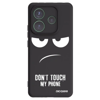 Picasee Μαύρη θήκη σιλικόνης για Xiaomi Redmi Note 14 5G - Don't Touch My Phone