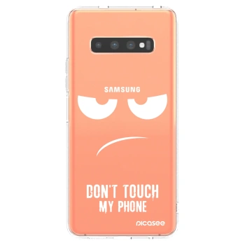 Picasee διαφανής θήκη σιλικόνης Samsung Galaxy S10 Plus G975 - Don't Touch My Phone