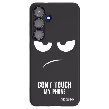 Picasee Μαύρη θήκη σιλικόνης για Samsung Galaxy S25 5G - Don't Touch My Phone