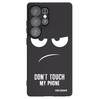 Picasee Μαύρη θήκη σιλικόνης για Samsung Galaxy S25 Ultra 5G - Don't Touch My Phone