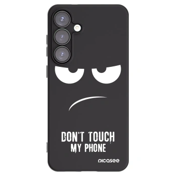 Picasee Μαύρη θήκη σιλικόνης για Samsung Galaxy S25+ 5G - Don't Touch My Phone