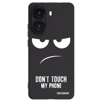 Picasee Μαύρη θήκη σιλικόνης για Xiaomi Poco X7 Pro 5G - Don't Touch My Phone