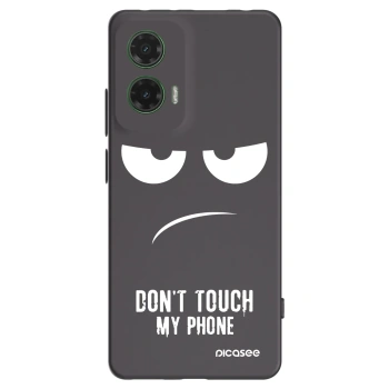 Picasee Μαύρη θήκη σιλικόνης για Motorola Moto G35 5G - Don't Touch My Phone