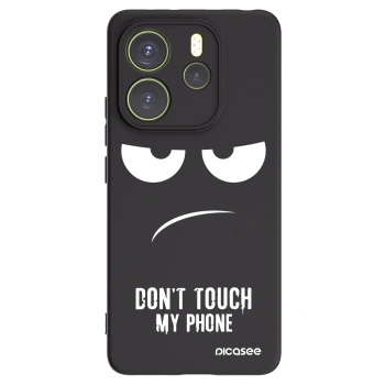 Picasee Μαύρη θήκη σιλικόνης για Xiaomi Redmi Note 14 4G - Don't Touch My Phone