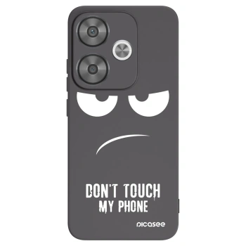 Picasee Μαύρη θήκη σιλικόνης για Xiaomi Poco F6 - Don't Touch My Phone