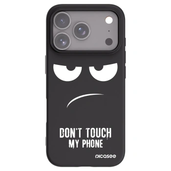 Picasee Μαύρη θήκη σιλικόνης για Apple iPhone 17 Pro - Don't Touch My Phone