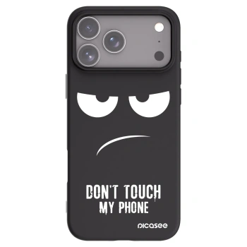 Picasee Μαύρη θήκη σιλικόνης για Apple iPhone 17 Pro Max - Don't Touch My Phone