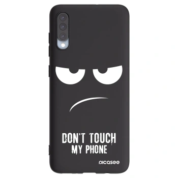 Picasee Μαύρη θήκη σιλικόνης για Samsung Galaxy A70 A705F - Don't Touch My Phone