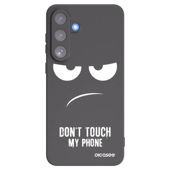Picasee Μαύρη θήκη σιλικόνης για Samsung Galaxy S25 FE 5G - Don't Touch My Phone