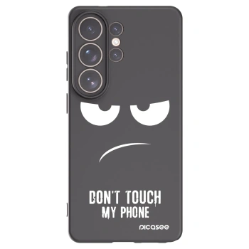 Picasee Μαύρη θήκη σιλικόνης για Samsung Galaxy S26 Ultra - Don't Touch My Phone