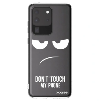 Picasee διαφανής θήκη σιλικόνης Samsung Galaxy S20 Ultra 5G G988F - Don't Touch My Phone
