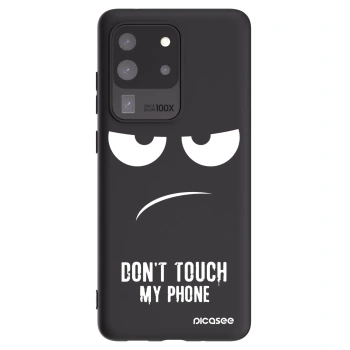 Picasee Μαύρη θήκη σιλικόνης για Samsung Galaxy S20 Ultra 5G G988F - Don't Touch My Phone