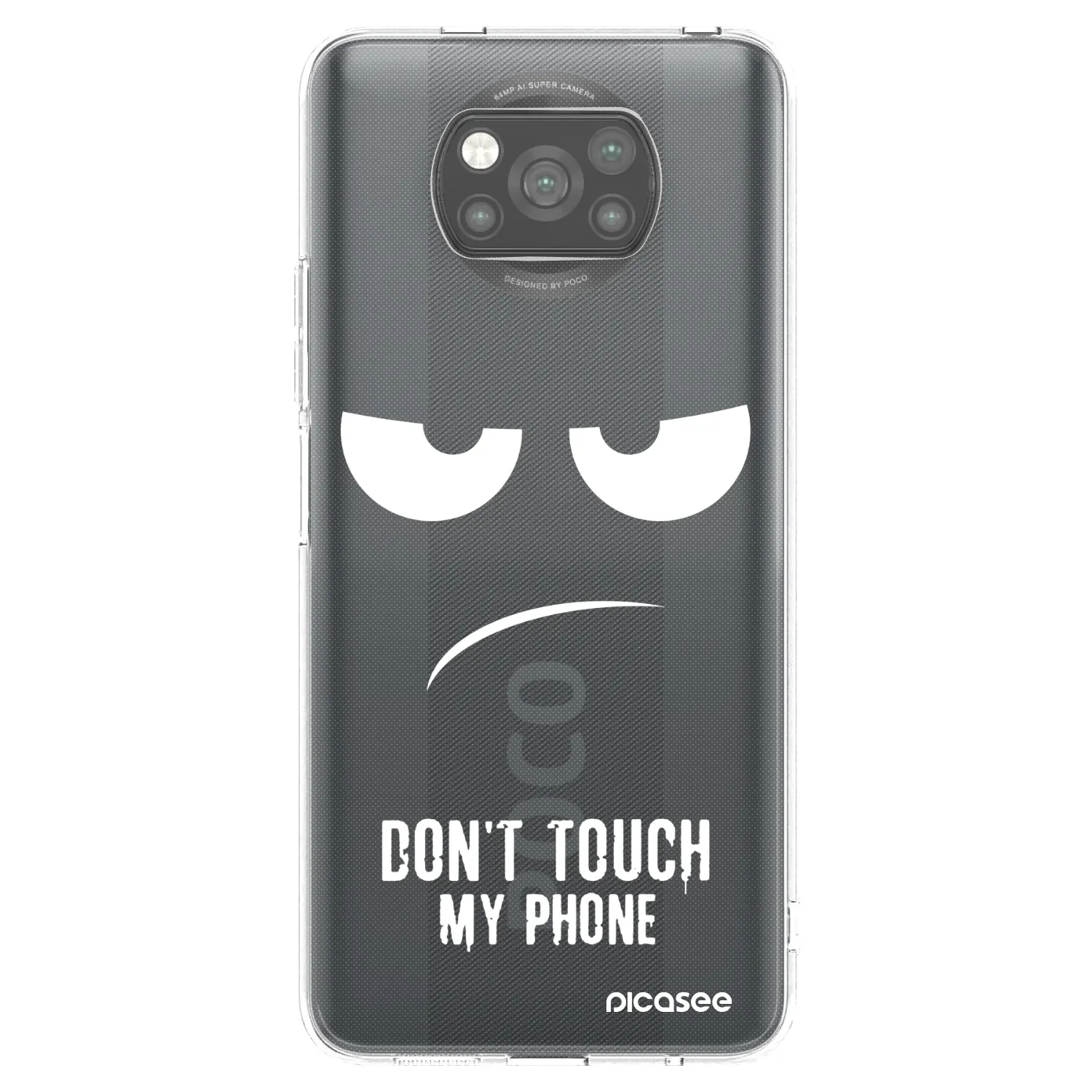Picasee Μαύρη θήκη σιλικόνης για Xiaomi Poco X3 - Don't Touch My Phone