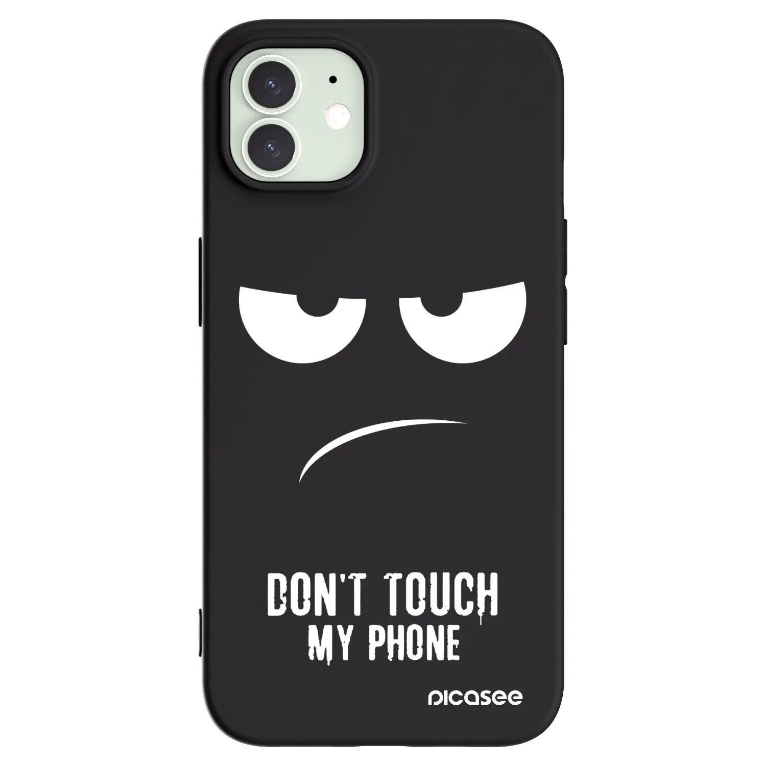 Picasee Μαύρη θήκη σιλικόνης για Apple iPhone 12 - Don't Touch My Phone