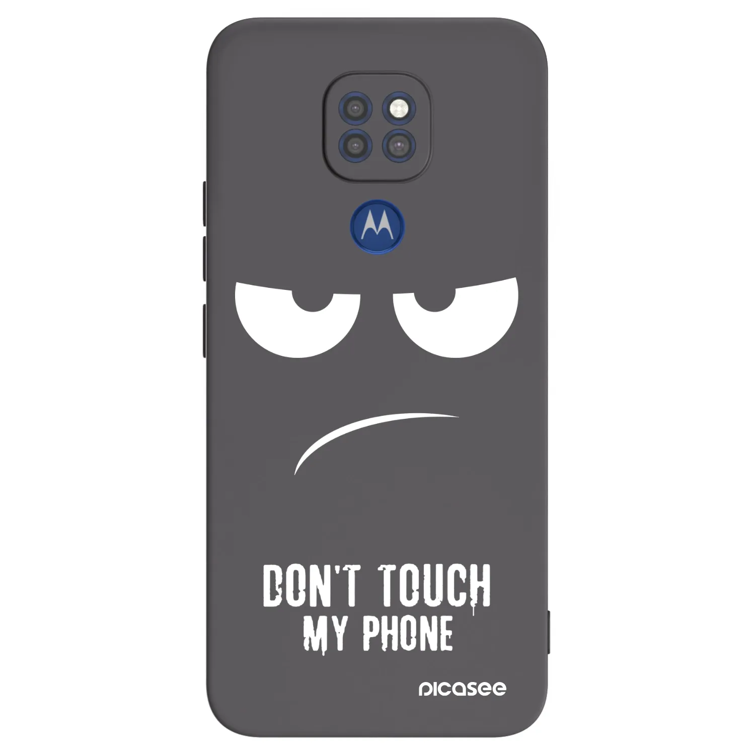 Picasee Μαύρη θήκη σιλικόνης για Motorola Moto G9 Play - Don't Touch My Phone