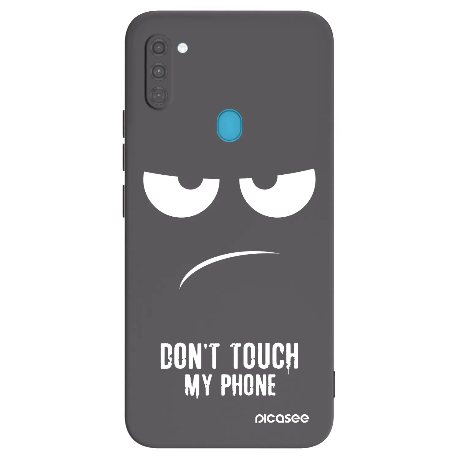 Picasee Μαύρη θήκη σιλικόνης για Samsung Galaxy M11 - Don't Touch My Phone