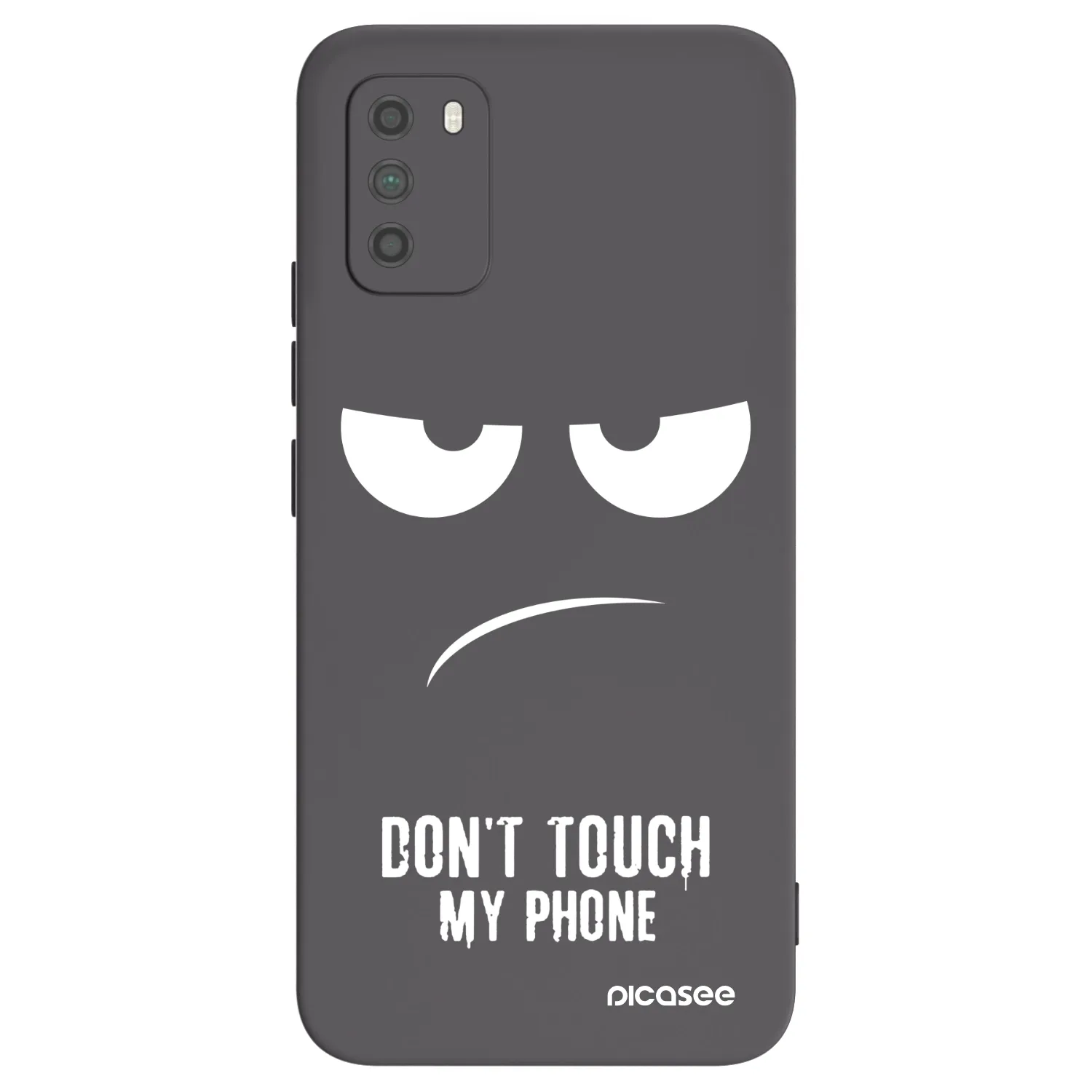 Picasee Μαύρη θήκη σιλικόνης για Xiaomi Poco M3 - Don't Touch My Phone