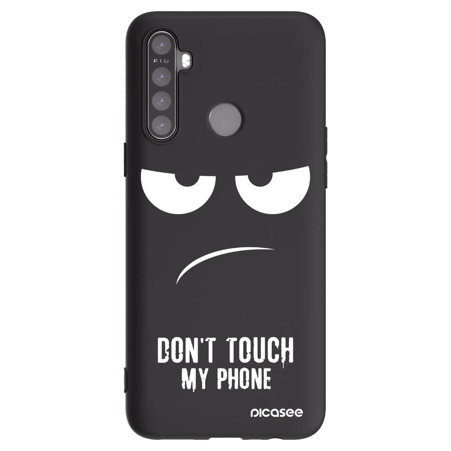Picasee Μαύρη θήκη σιλικόνης για Realme 5 - Don't Touch My Phone