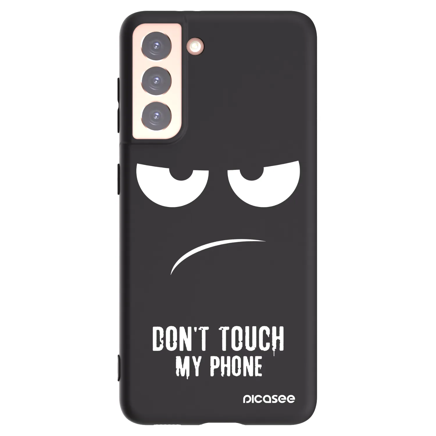 Picasee Μαύρη θήκη σιλικόνης για Samsung Galaxy S21 5G G991B - Don't Touch My Phone
