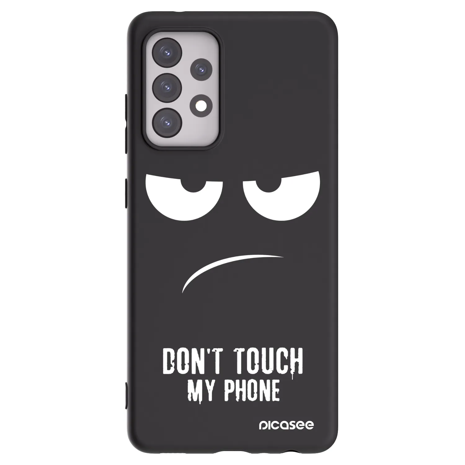 Picasee Μαύρη θήκη σιλικόνης για Samsung Galaxy A52 5G A525F - Don't Touch My Phone