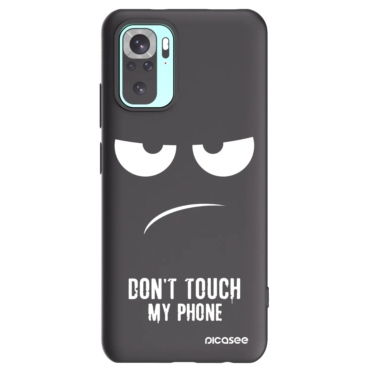 Picasee Μαύρη θήκη σιλικόνης για Xiaomi Redmi Note 10 Pro - Don't Touch My Phone